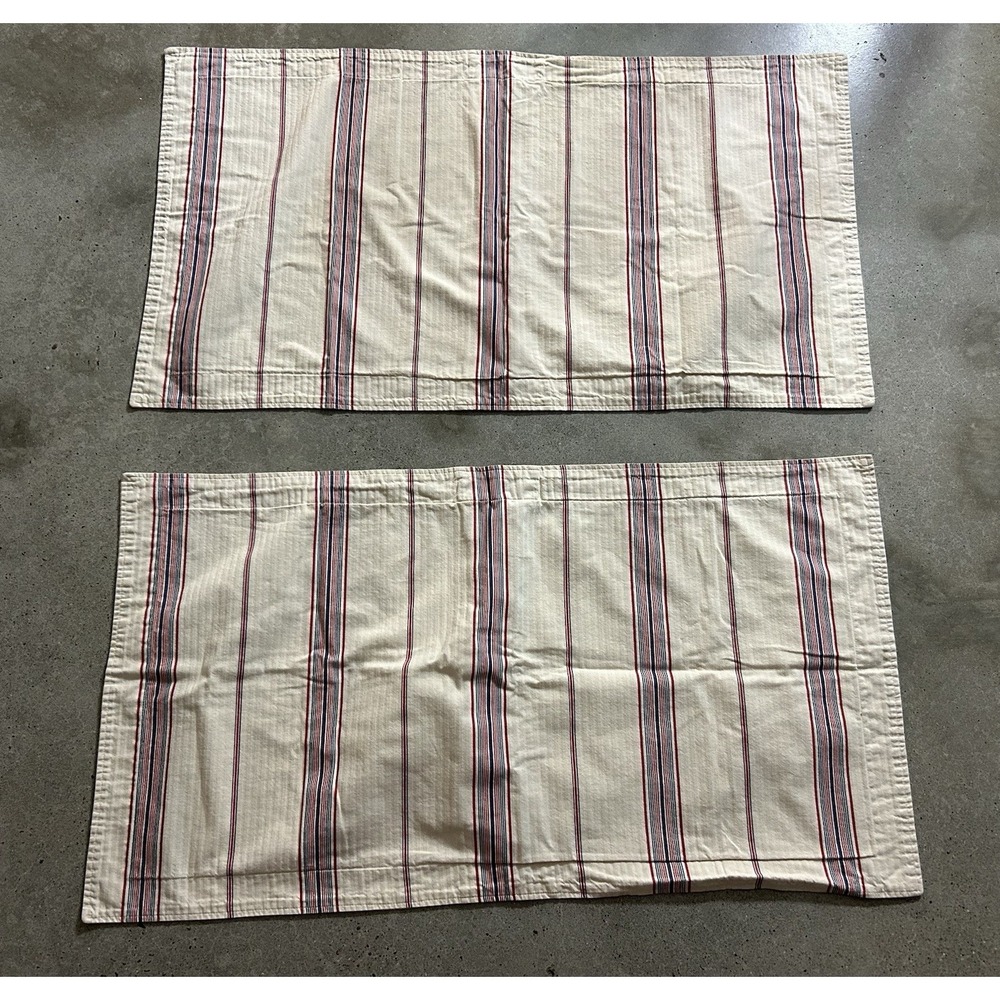 Ralph Lauren CHADWICK Ticking King Sham Set Rare Retired Americana Cottage